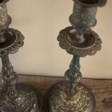 Pair of decorated candlesticks