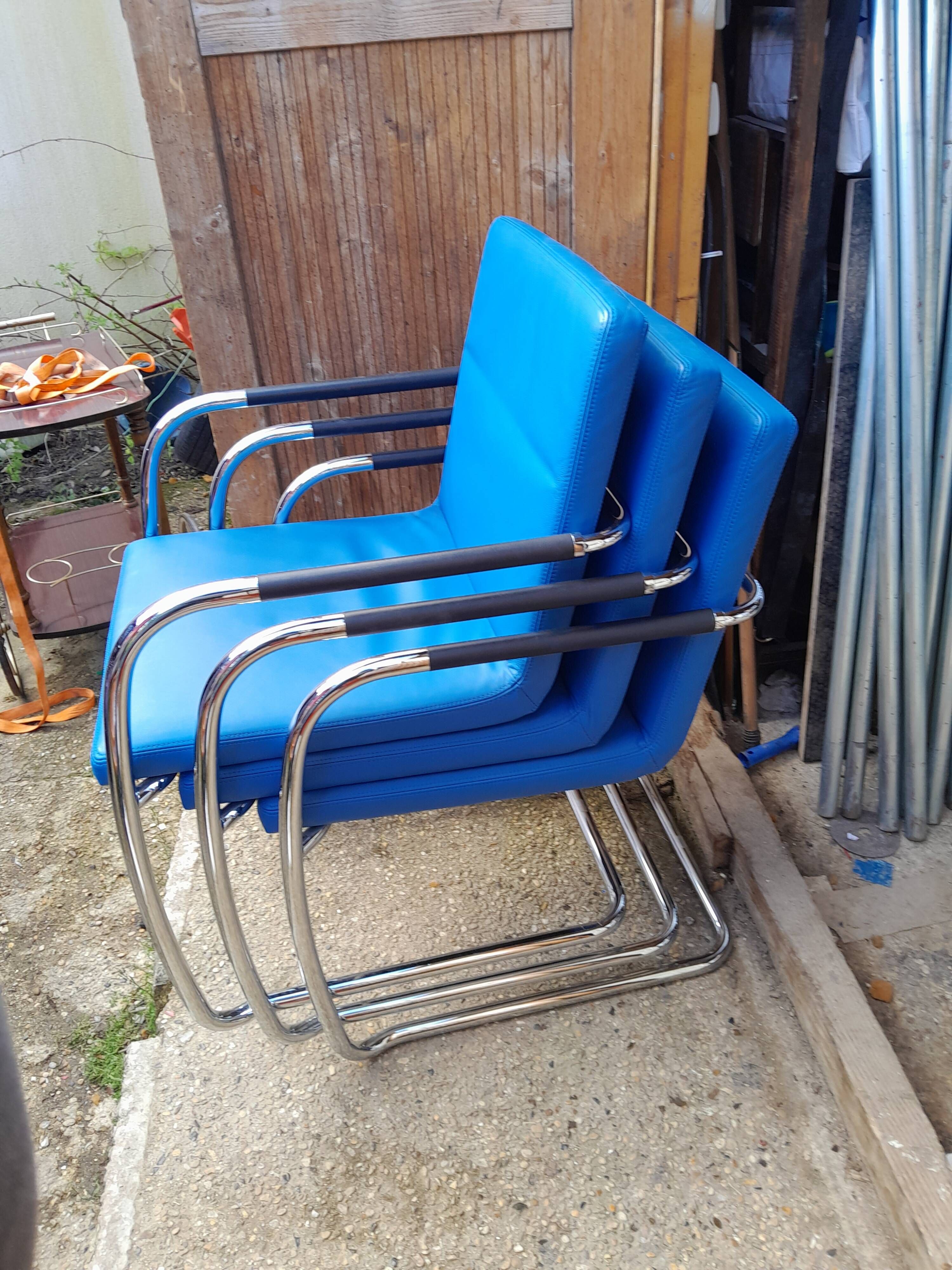THONET sled-style chair, designer office/dining room chair with cantilever
