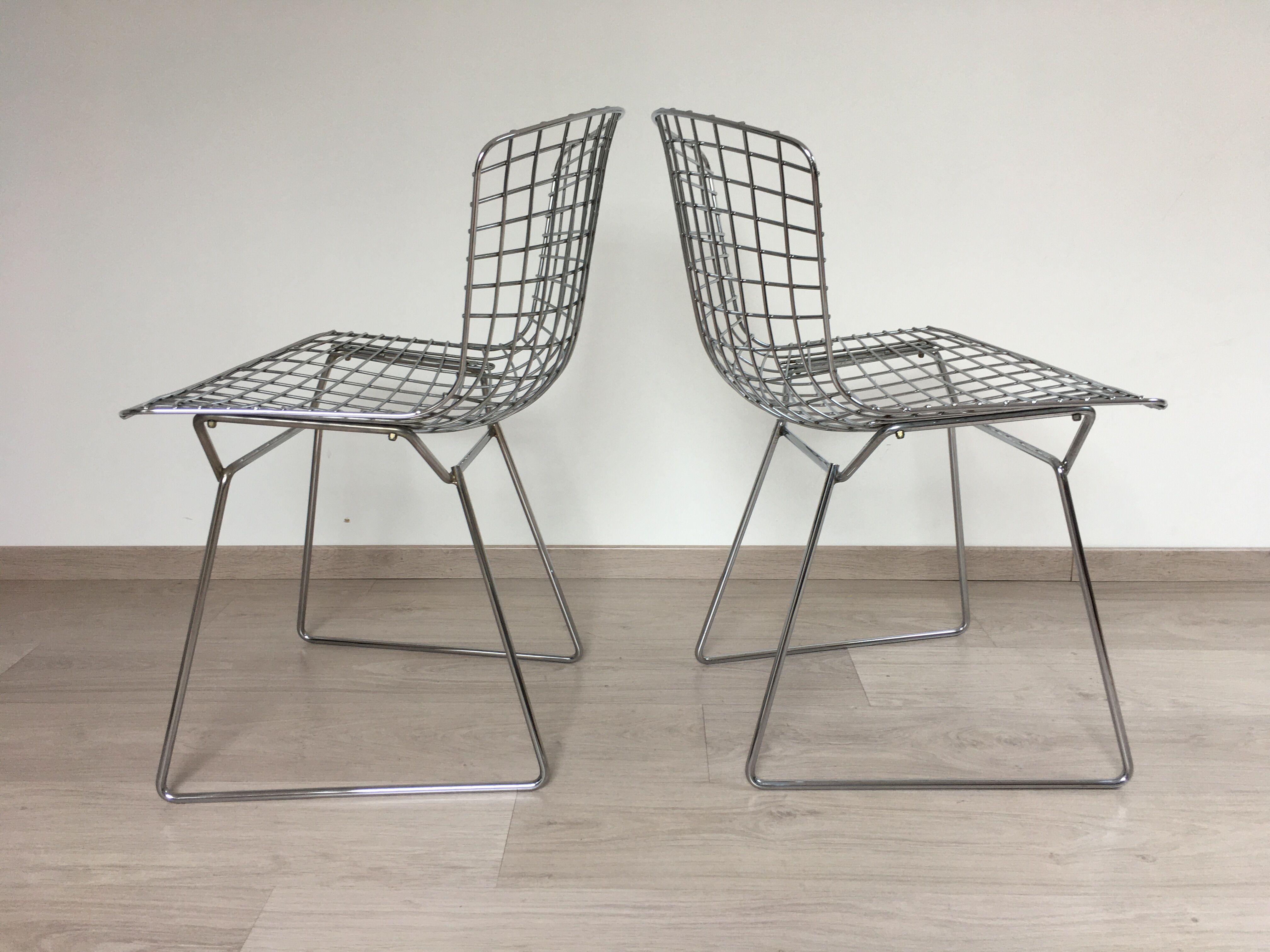 Set of chairs wire Harry Bertoia editions Knoll original 70s