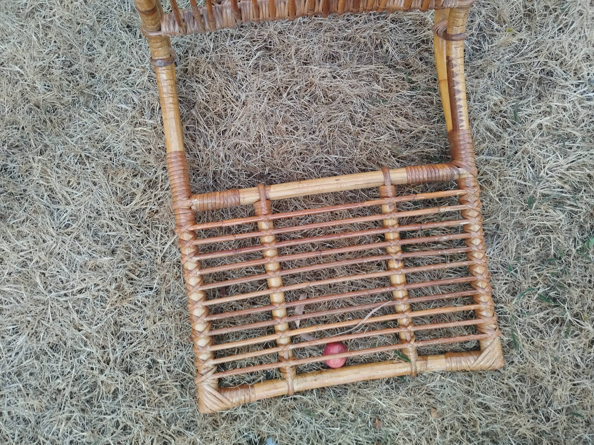 vintage antique rattan armchair