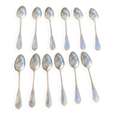 Set of 12 small silver-plated spoons, hallmark 18, goldsmith Apollo