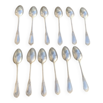 Set of 12 small silver-plated spoons, hallmark 18, goldsmith Apollo