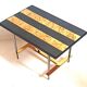 Coffee table with ceramic tiles and gold leaf, height 36 cm, 1950s
