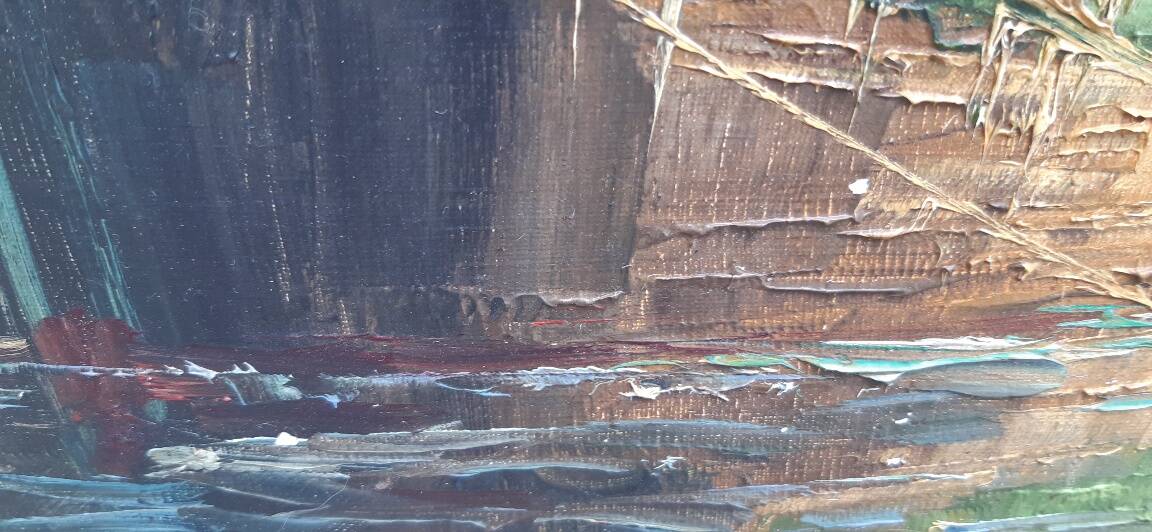 Large oil on canvas "Mediterranean Sea" signed Louis Audrey