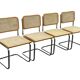 Set of 4 chairs Cesca B32 designed by Marcel Breuer design made in Italy