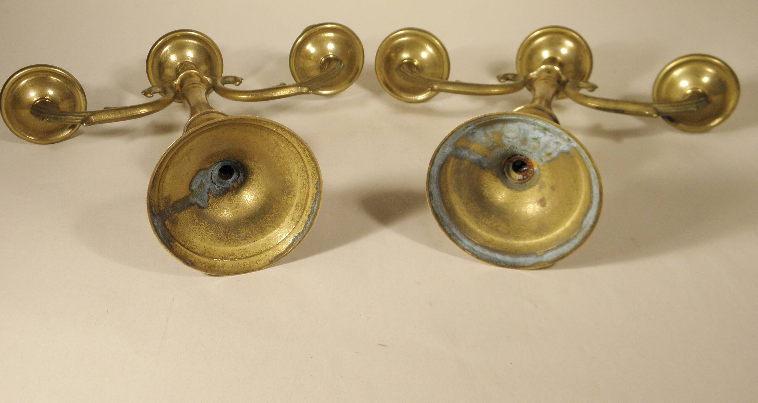 Pair of brass candlesticks