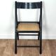 4 chaises pliantes bois et rotin