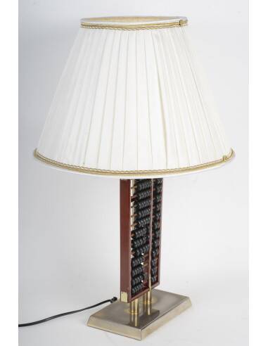 Table lamp, abacus in lacquered wood and metal, 1960