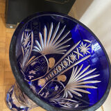 Monumental vase in Bohemian crystal – Cobalt blue – Hand-cut – 53