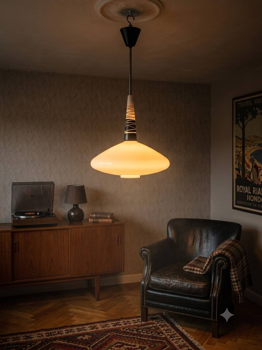 Suspension in vintage opaline from the 1960s.