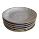 Set of six glazed stoneware plates