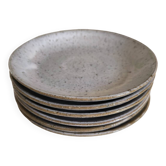 Set of six glazed stoneware plates