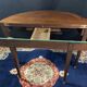 Console table demi-lune 19th century Louis XVI modular foldable top in mahogany.