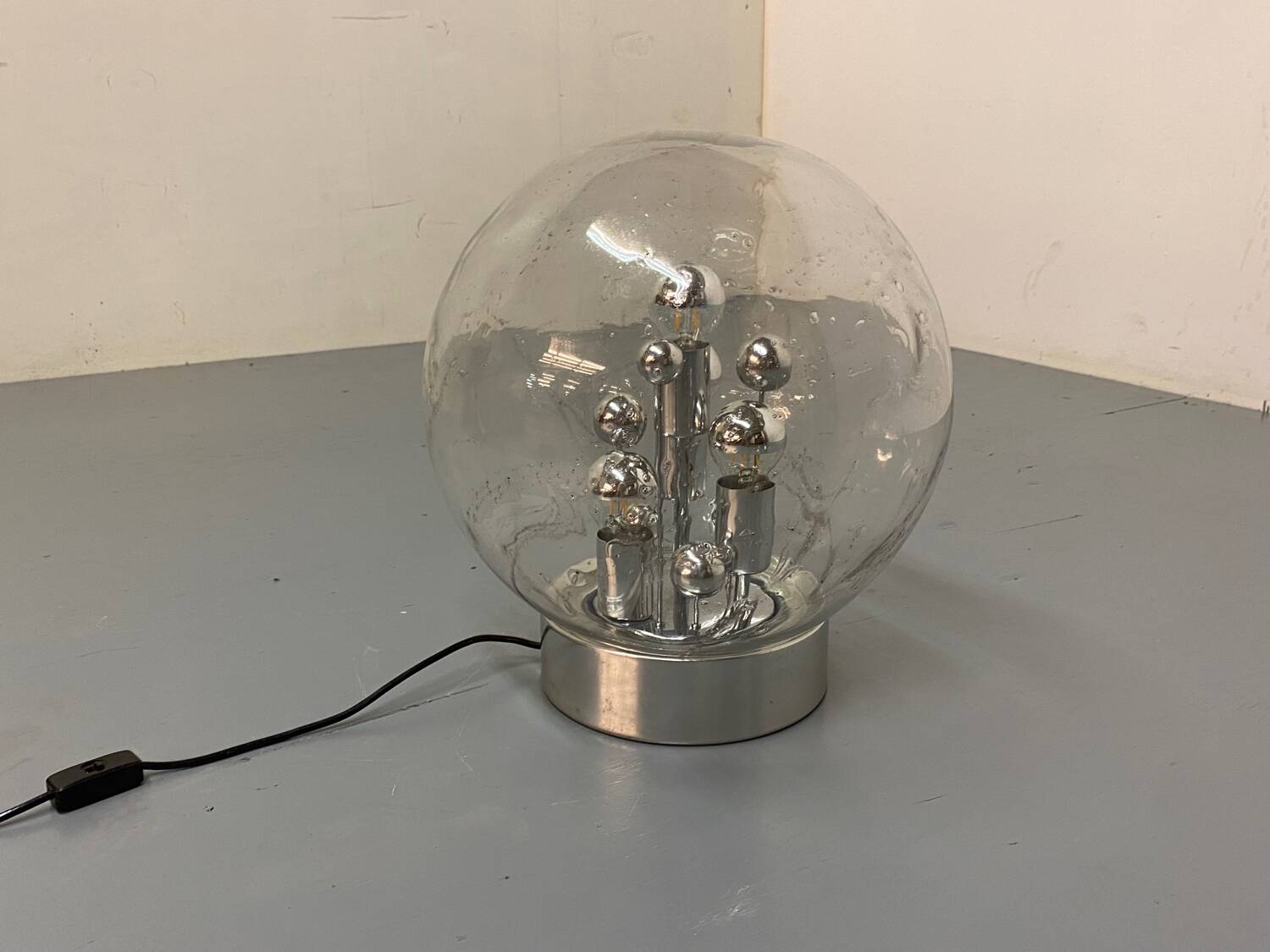 Vintage space age sputnik globe table floor lamp from doria leuchten, 1970s