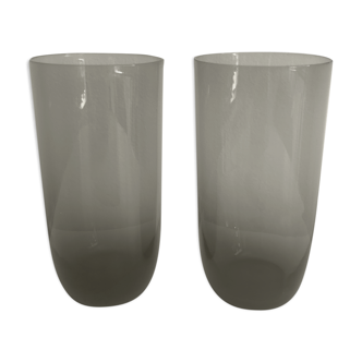 Lot de 2 verres hauts fumés