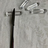Set of four crystal knife holders signed Daum