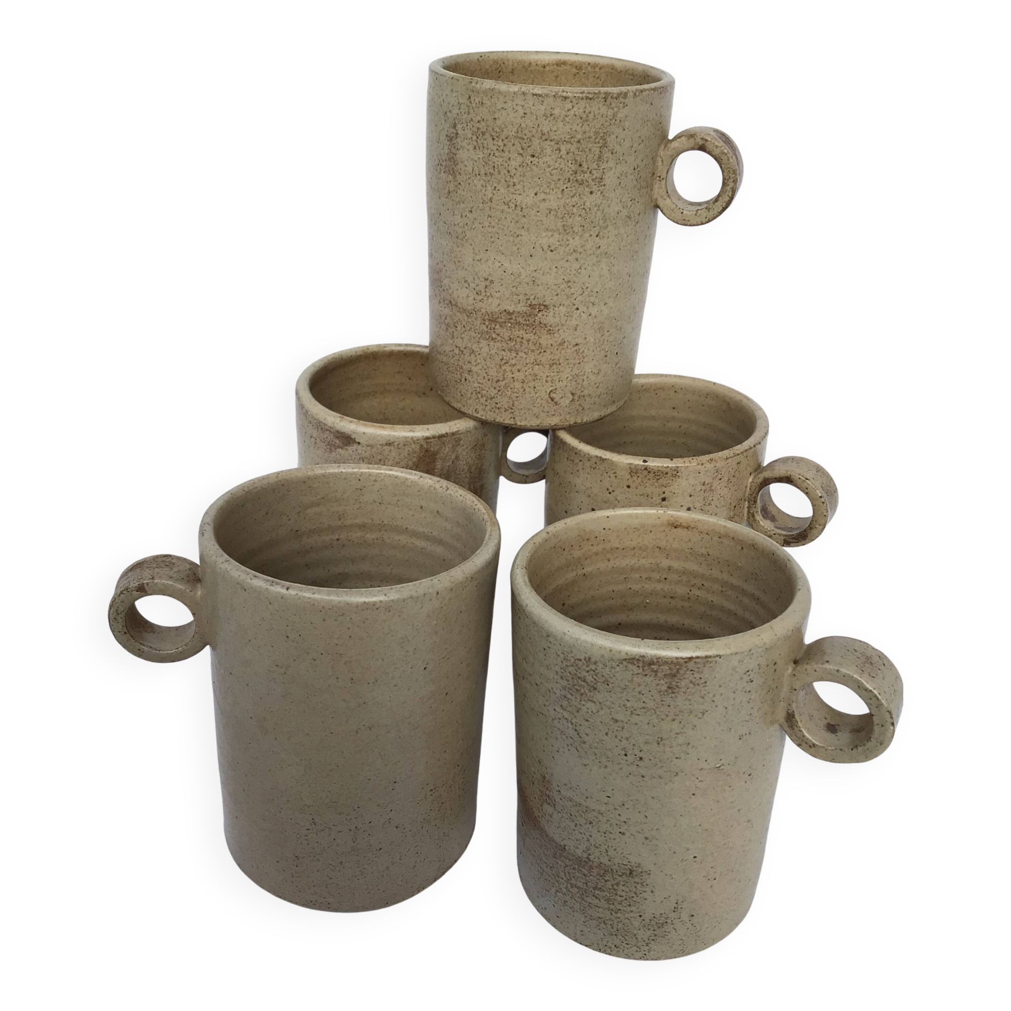 5 Handmade Aus stoneware mugs