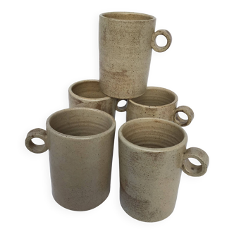 5 Handmade Aus stoneware mugs