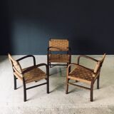 Modernist Bauhaus Rope Armchairs by Erich Dieckmann, Germany, 1930s, Set of 3