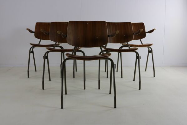 Ensemble de six chaises de salle à manger par Kho Liang Ie pour Car Katwijk.