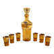 Italian liqueur service in amber and gold glass