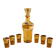 Italian liqueur service in amber and gold glass