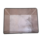 Rectangular piece of furniture or coffee table in smoked plexiglass by Michel Dumas.