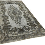 Hand-knotted vintage turkish 1980s, 167 cm x 285 cm grey rug