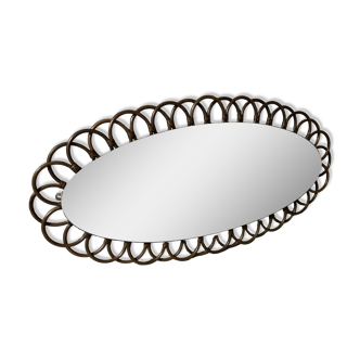 Rattan mirror from the 70s