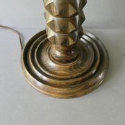Lampe en bois tourné, style Charles Dudouyt, vers 1950