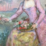 Pair of anonymous romantic paintings with oval views
