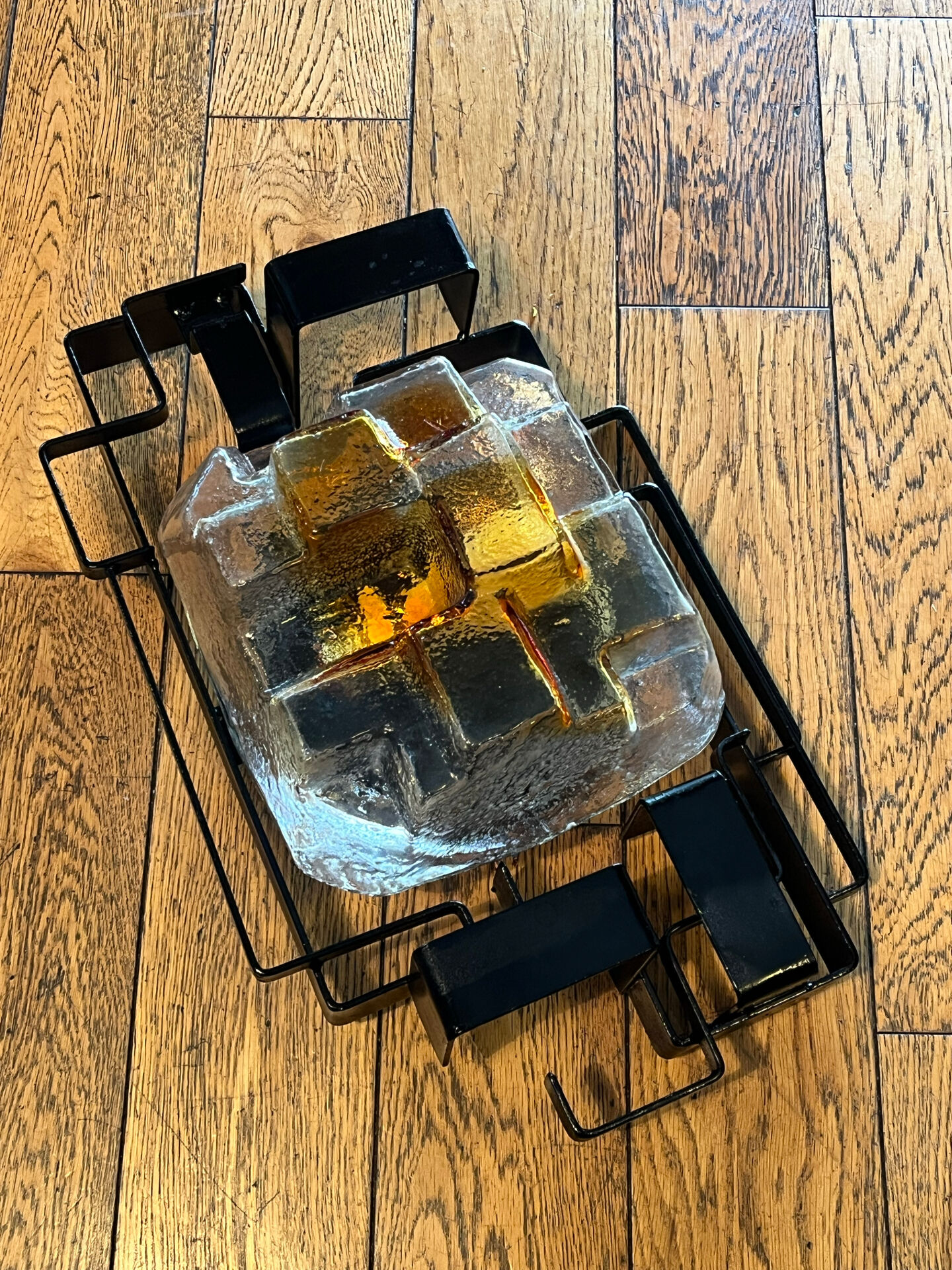 Brutalist wall sconce Murano glass