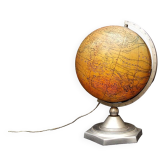 Vintage luminous terrestrial globe Girard Barrere and Thomas