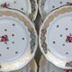 6 vintage porcelain dessert plates
