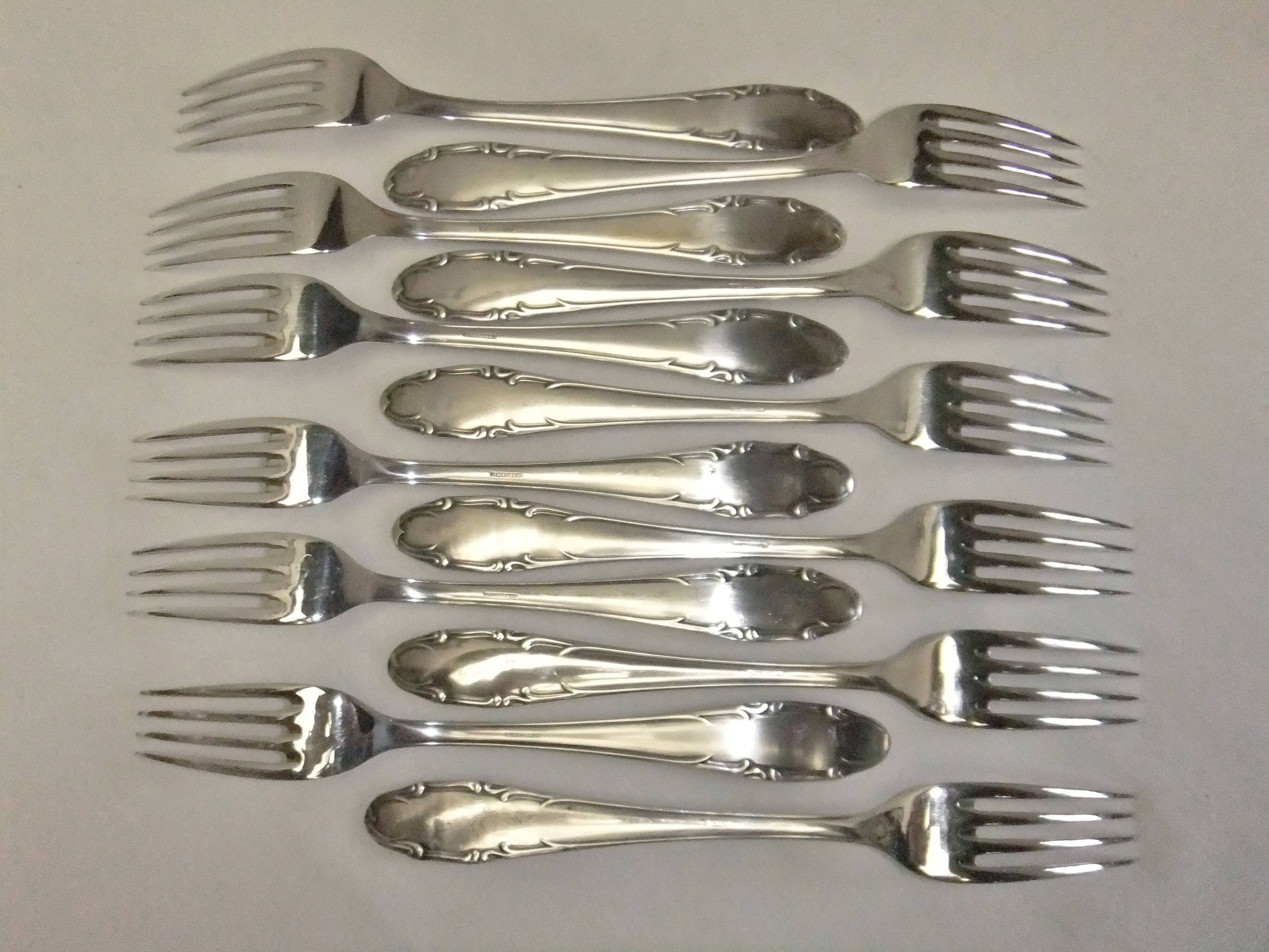 Deetjen Forks Silver Metal Net Goldsmith's Punch Service X 12
