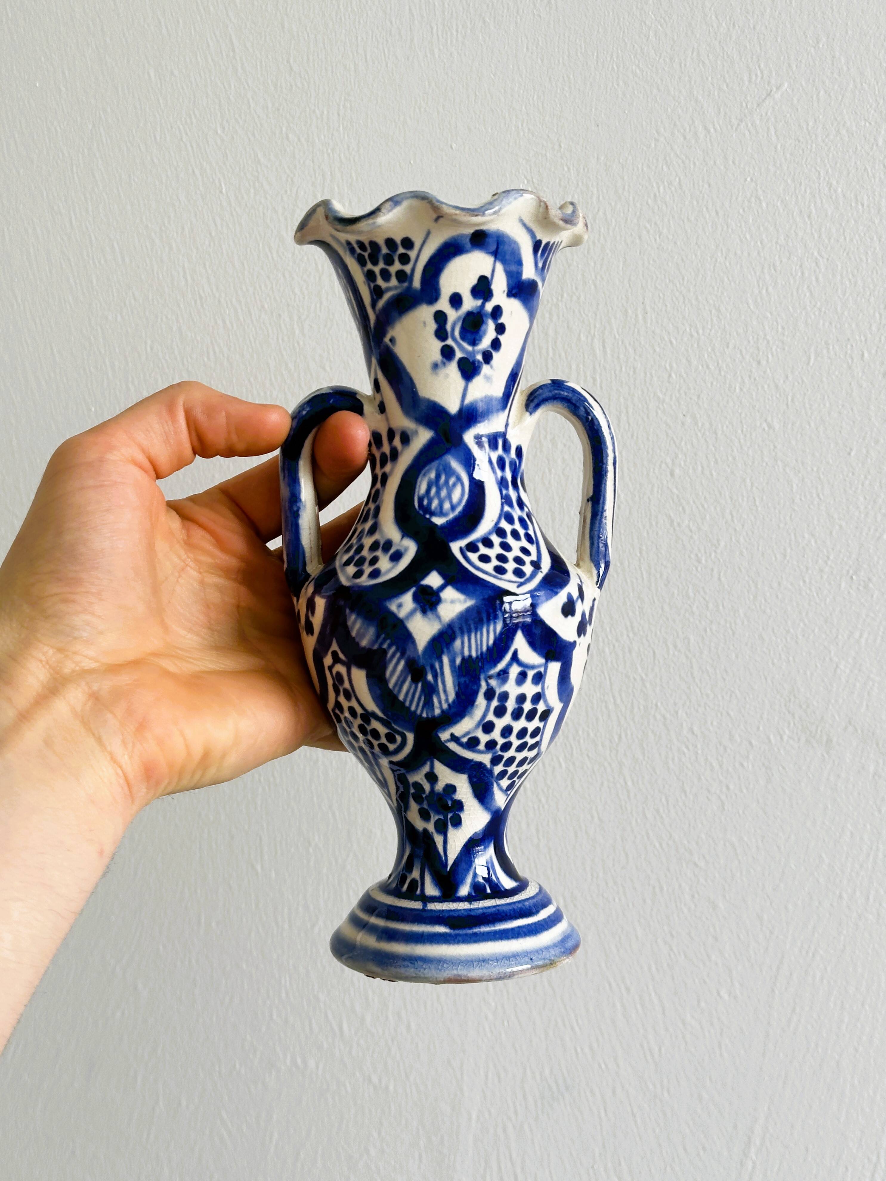 Hand painted North African style vase.