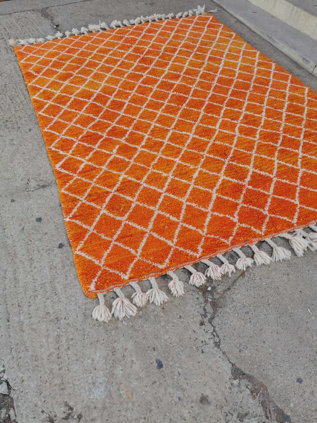 bright orange Beni Ouarain rug 250*150cm