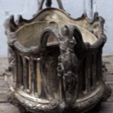 Art nouveau planter in silver metal