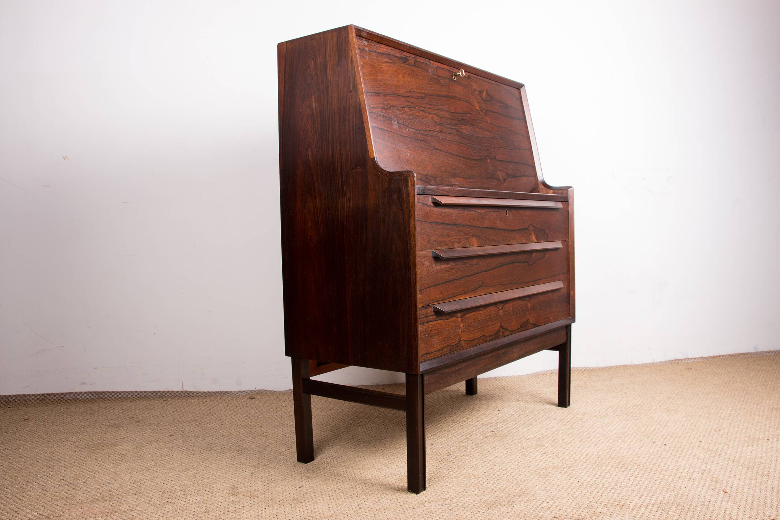 Secretary desk, Danish Rosewood by Arne Wahl Iversen for Branderup Mobelfabrik 1960.