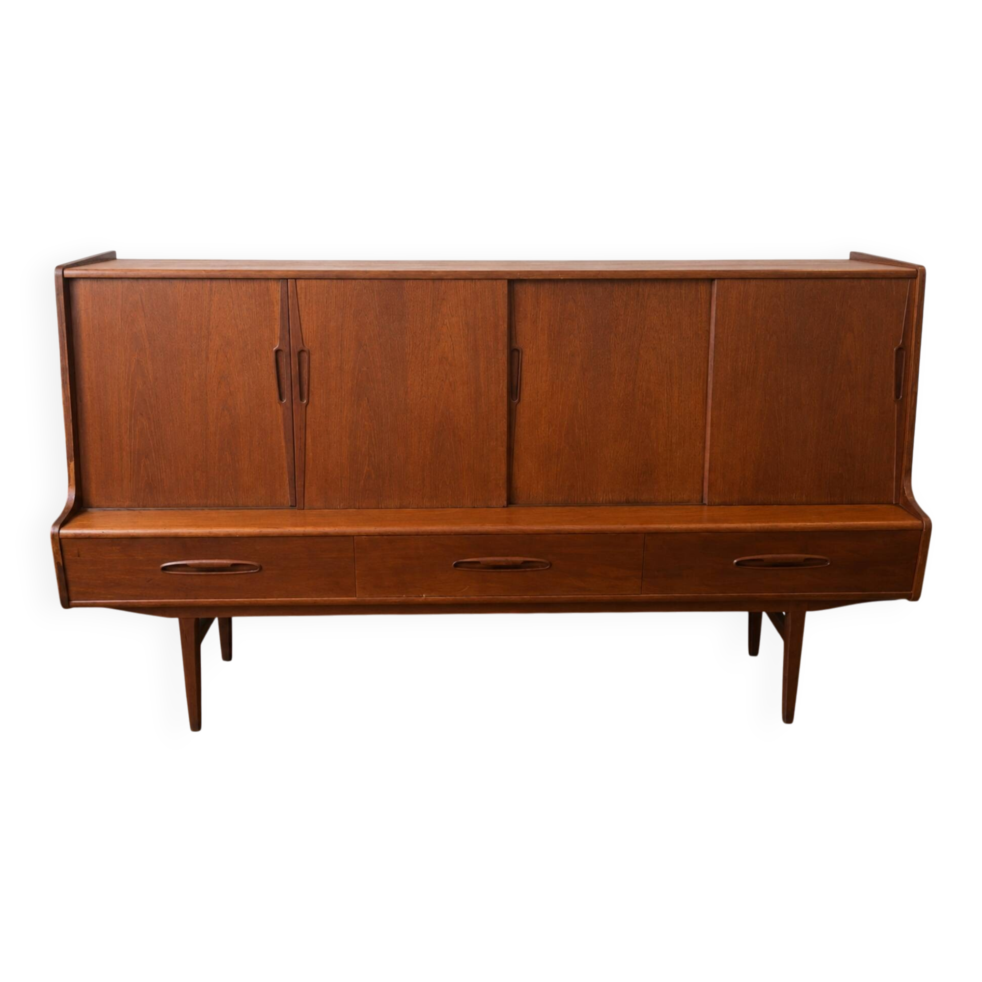 Enfilade / Teak highboard by A. Jensen & Molholm for Herning, Denmark