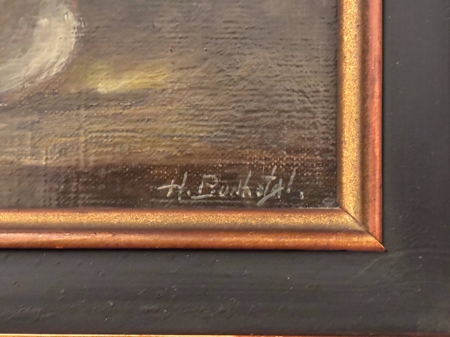 Oil on canvas by henri bonhotal - floral still life