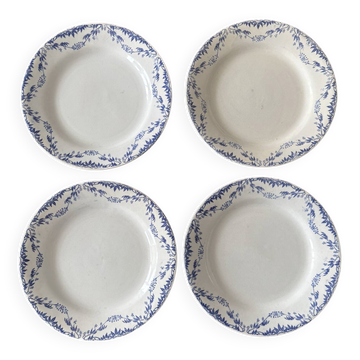 Service de 4 assiettes plates faïence Creil et Montereau labrador – Mo