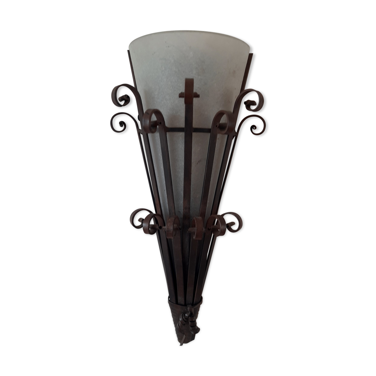 80s wrought iron wall light