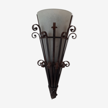 80s wrought iron wall light