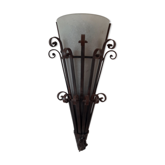 80s wrought iron wall light