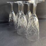 8 champagne flutes - cut crystal – cristalleries royales de champagne