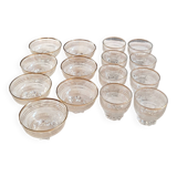 Vintage glassware set with gold filigree – 1960s