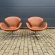 2x fritz hansen swan chair cognac leather, new condition!!