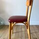 Set of 6 Luterma bistro chairs in blond wood and skaï 50s