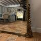 Large gilded mirror with pediment